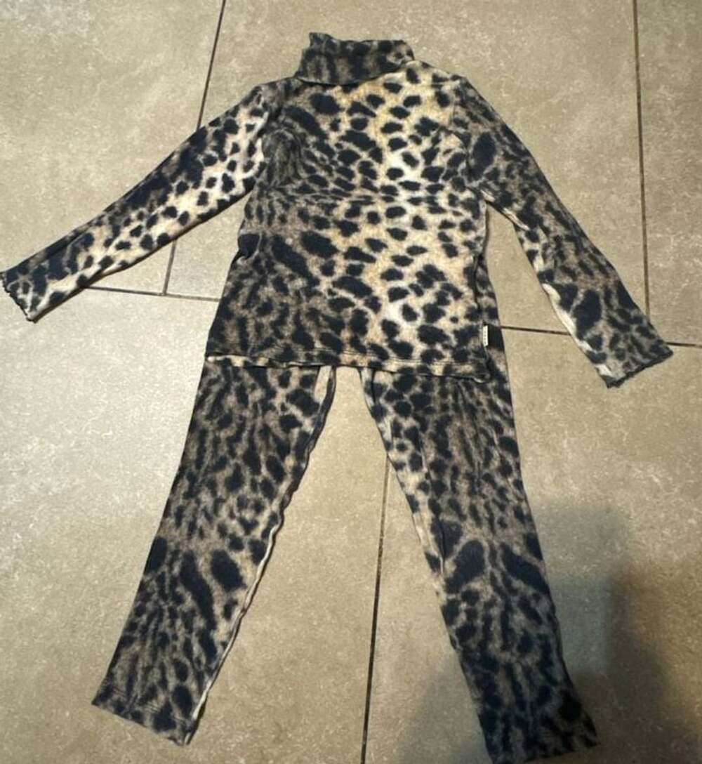 Bellerose Leopard Print Turtleneck and Leggings Set Size 6